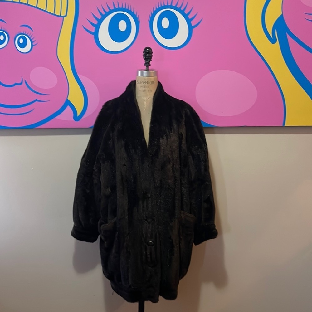 Moschino Fur For Fun Brown Coat Faux Fake